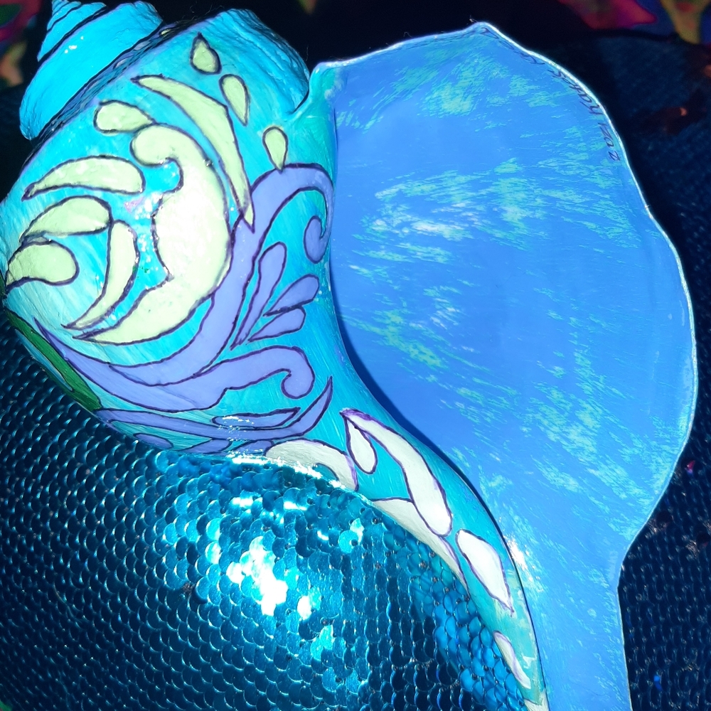🐚🌞Hand-painted conch shell - Picture 4 of 4